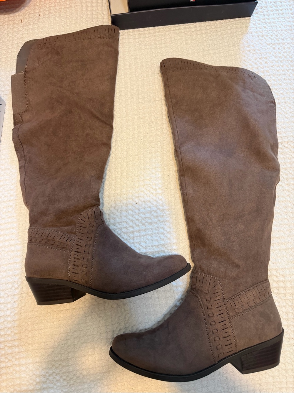 Sonoma Taupe Suede Over-The-Knee Boots